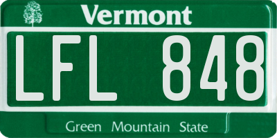 VT license plate LFL848