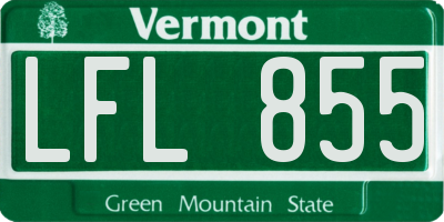 VT license plate LFL855