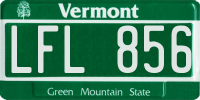 VT license plate LFL856