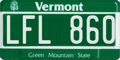 VT license plate LFL860