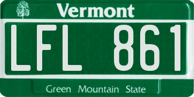 VT license plate LFL861