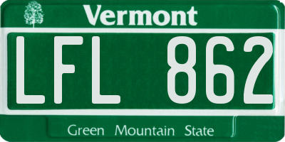 VT license plate LFL862