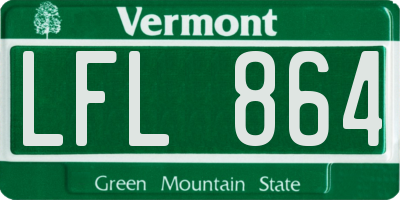 VT license plate LFL864