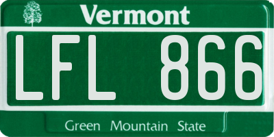 VT license plate LFL866