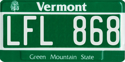 VT license plate LFL868