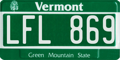 VT license plate LFL869
