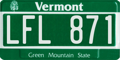 VT license plate LFL871