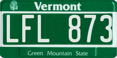 VT license plate LFL873