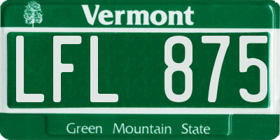 VT license plate LFL875