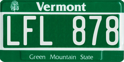 VT license plate LFL878