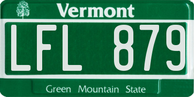 VT license plate LFL879