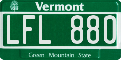 VT license plate LFL880