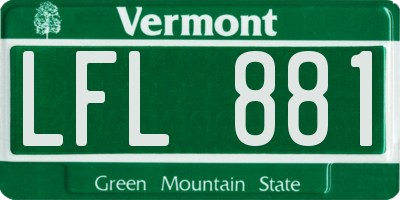 VT license plate LFL881