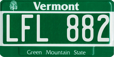 VT license plate LFL882