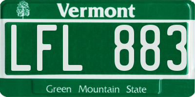 VT license plate LFL883