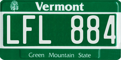 VT license plate LFL884