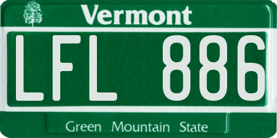 VT license plate LFL886