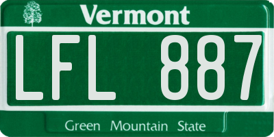 VT license plate LFL887