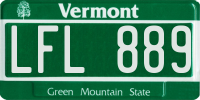VT license plate LFL889
