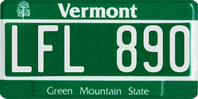 VT license plate LFL890
