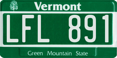 VT license plate LFL891