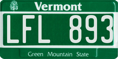 VT license plate LFL893
