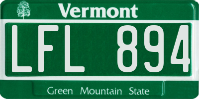 VT license plate LFL894