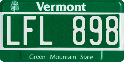VT license plate LFL898