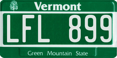 VT license plate LFL899