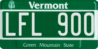 VT license plate LFL900