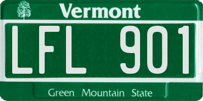 VT license plate LFL901