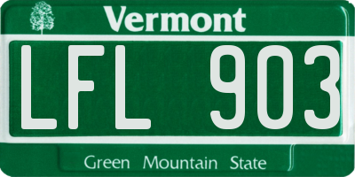 VT license plate LFL903