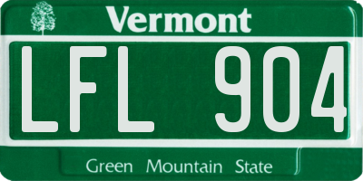 VT license plate LFL904