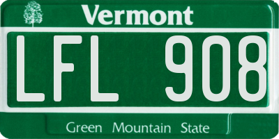 VT license plate LFL908