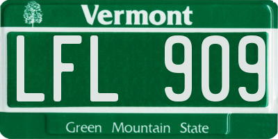 VT license plate LFL909
