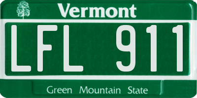 VT license plate LFL911