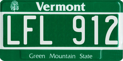 VT license plate LFL912