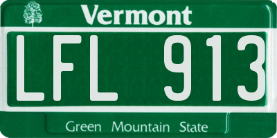 VT license plate LFL913