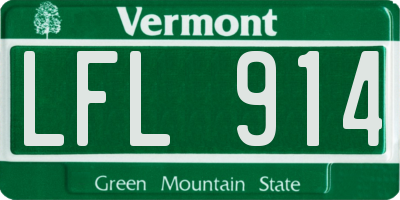 VT license plate LFL914