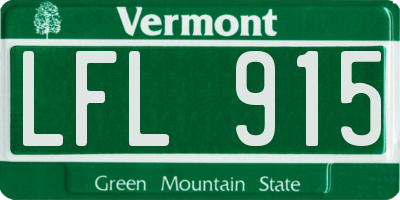 VT license plate LFL915