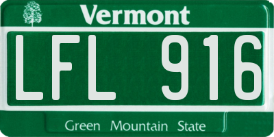 VT license plate LFL916