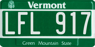 VT license plate LFL917