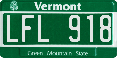 VT license plate LFL918
