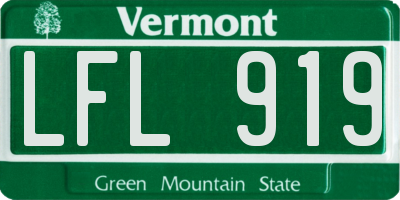 VT license plate LFL919