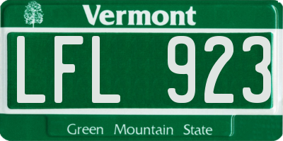 VT license plate LFL923