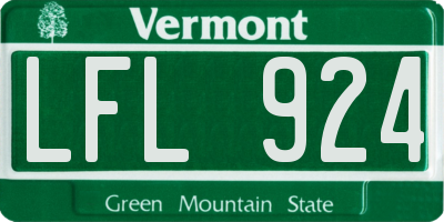 VT license plate LFL924