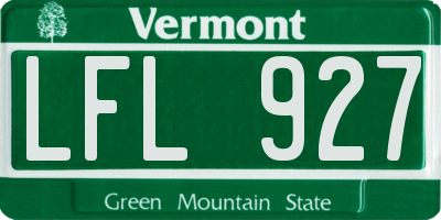 VT license plate LFL927