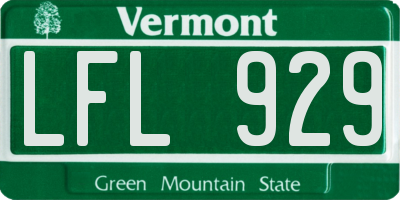 VT license plate LFL929