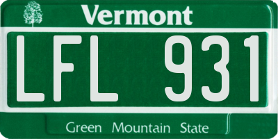 VT license plate LFL931