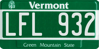 VT license plate LFL932